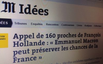 Tribune dans Le Monde du 24/04 – Appel de 160 responsables PS à se rassembler derrière Emmanuel Macron pour le second tour